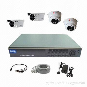 4-Channel CCTV Kit with Mobile Phone Remote Monitoring and Video Lost Alarm Functions